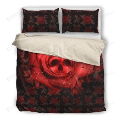 Rose Skull Duvet Cover Bedding Set