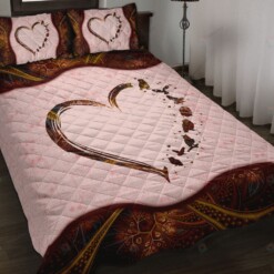 Owl Heart Quilt Bedding Set