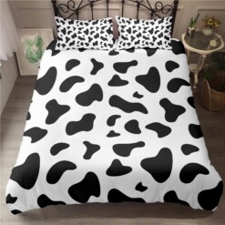 Dairy   Cow Print Pattern  Bedding Set Bed Sheets Spread Comforter Duvet Cover Bedding Sets