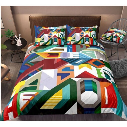 Colorful Object Shape Alphabet Bed Sheets Duvet Cover Bedding Set