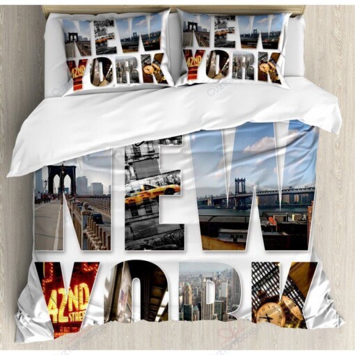 New York Bedding Set Bed Sheets Spread Comforter Duvet Cover Bedding Sets