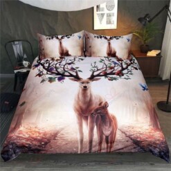 Beautiful Deer Bedding Set Bed Sheets Spread Comforter Duvet Cover Bedding Sets