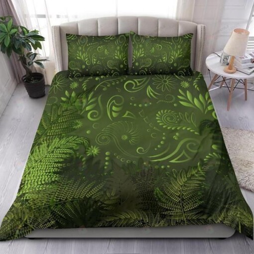 New Zealand Bedding Set Silver Fern Aotearoa Vibes Green Bed Sheets Spread Comforter Duvet Cover Bedding Sets