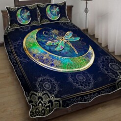 Dragonfly Moon Quilt Bedding Set