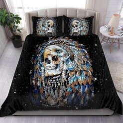 Native Skull Galaxy  Duvet Cover Bedding Set