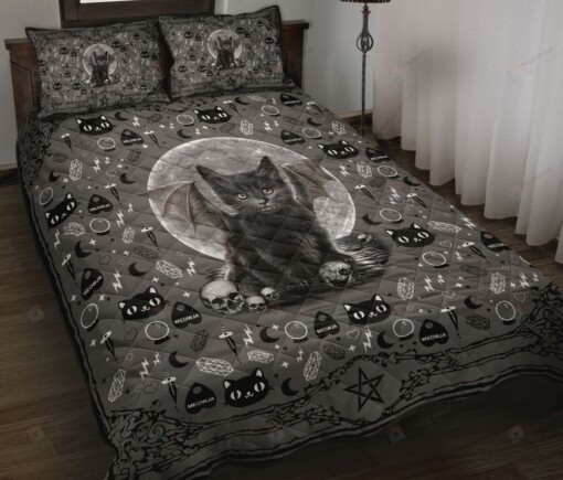 Moon Cat Quilt Bedding Set