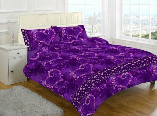 Heart Cotton Bed Sheets Spread Comforter Duvet Cover Bedding Sets