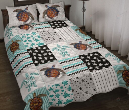 Turtle Shape Pattern Quilt Bedding Set