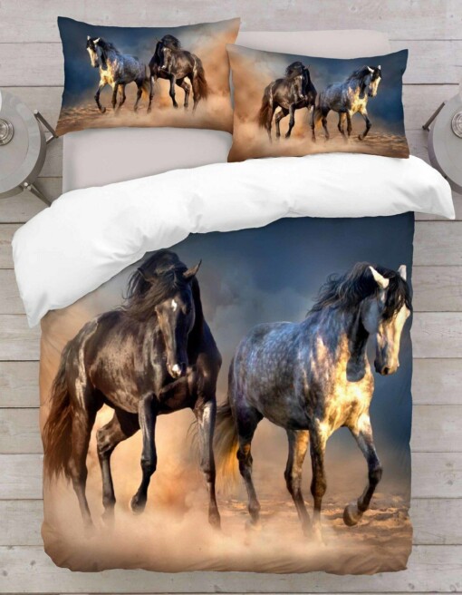 Horses Running Bedding Set Bed Sheets Spread Comforter Duvet Cover Bedding Sets