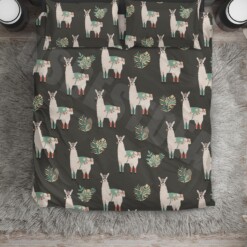 Llama Cotton Bed Sheets Spread Comforter Duvet Cover Bedding Sets