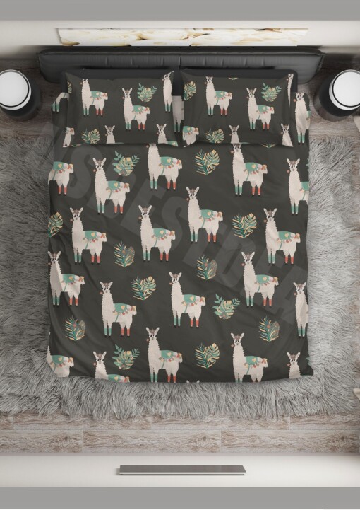 Llama Cotton Bed Sheets Spread Comforter Duvet Cover Bedding Sets