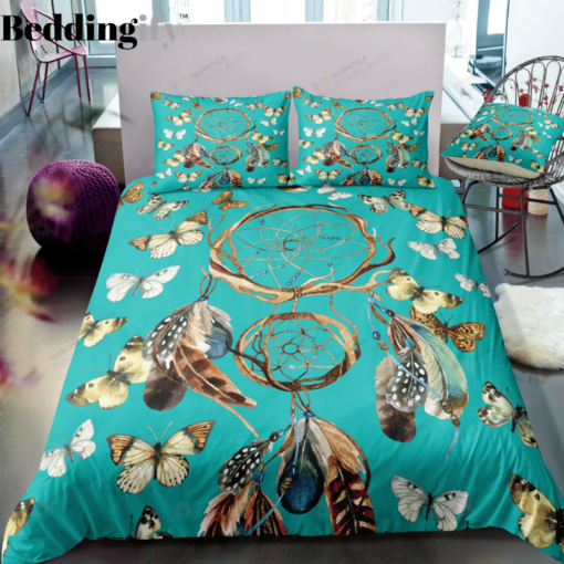 Butterfly Dreamcatcher Bed Sheets Spread Duvet Cover Bedding Set