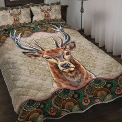 Deer Vintage Mandala Quilt Bedding Set
