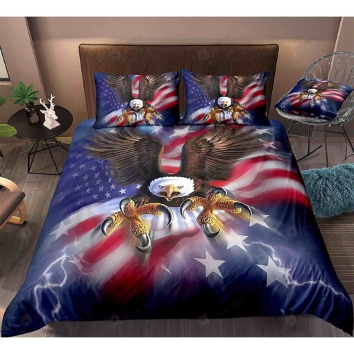 Eagle And American Flag Independence Day Bedding Set Bed Sheets Spread Comforter Duvet Cover Bedding Sets