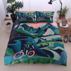 Cycling Cotton Bed Sheets Spread Comforter Duvet Cover Bedding Sets