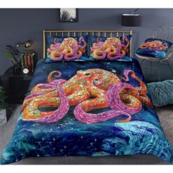 Octopus Drawing Pattern Bedding Set Bed Sheets Spread Comforter Duvet Cover Bedding Sets