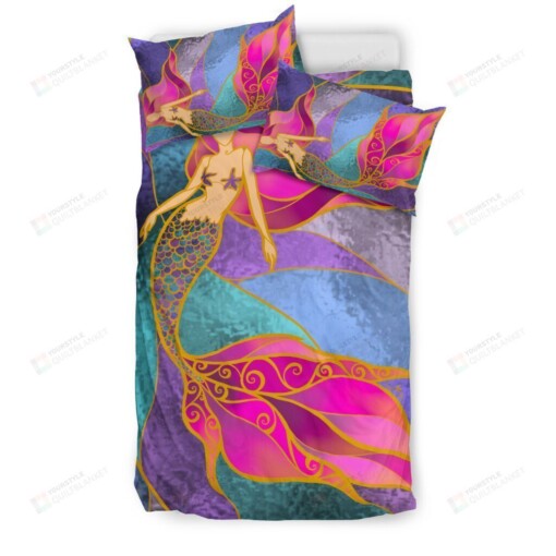 Colorful Mermaid Bedding Set Cotton Bed Sheets Spread Comforter Duvet Cover Bedding Sets