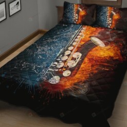 Ice Fire Saxophone Quilt Bedding Set Bed Sheets Spread Comforter Duvet Cover Bedding Sets