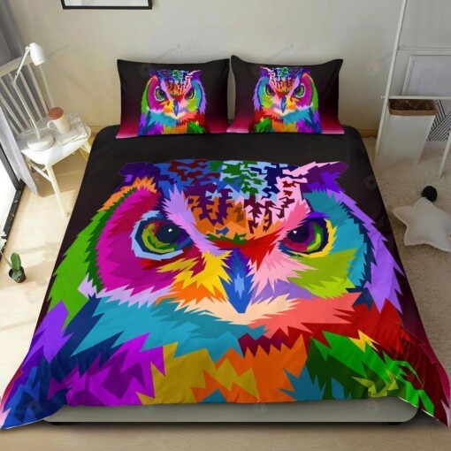 Owl Cotton Bed Sheets Spread Comforter Duvet Cover Bedding Sets