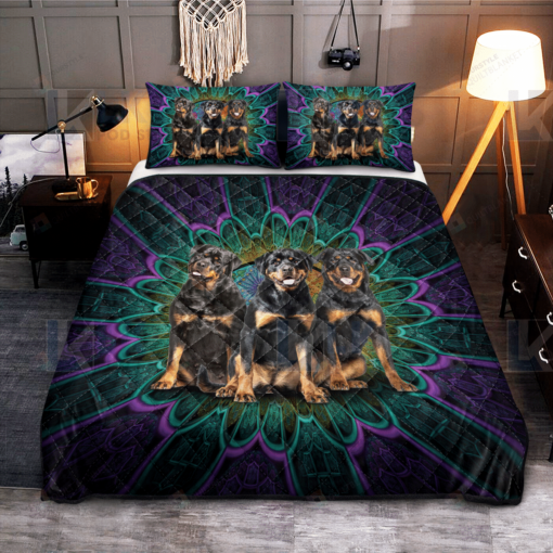 Rottweiler Quilt Bedding Set