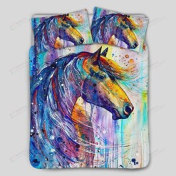 Super Soft Bedding Sets Watercolor Horse Pattern Duvet Cover Sets