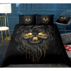 Skull Black Bedding Set Cotton Bed Sheets Spread Comforter Duvet Cover Bedding Sets