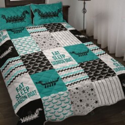 Dragon Boat Shape Quilt Bedding Set