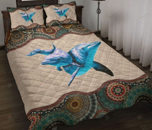 Dolphin Mandala Quilt Bedding Set