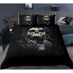 Horrible Skull Black Bedding Set Cotton Bed Sheets Spread Comforter Duvet Cover Bedding Sets