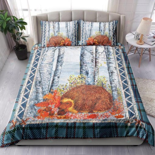 Hedgehog In The Forest Bedding Set Bed Sheets Spread Comforter Duvet Cover Bedding Sets