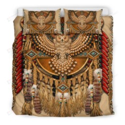 Gold Owl Native American Bedding Set Cotton Bed Sheets Spread Comforter Duvet Cover Bedding Sets