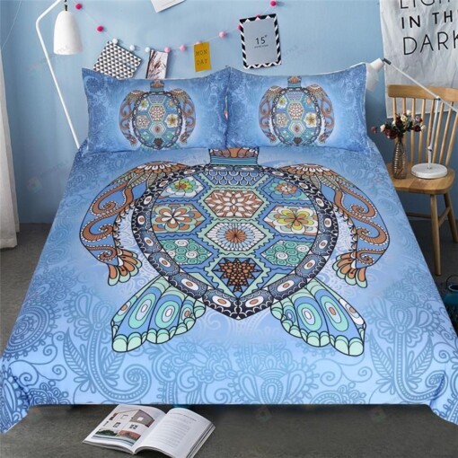 Turtle Art Blue Bedding Set (Duvet Cover & Pillow Cases)