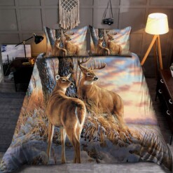 Deer  Bedding Set Bed Sheets Spread Comforter Duvet Cover Bedding Sets