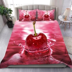 Cherry Bedding Set Bed Sheets Spread Comforter Duvet Cover Bedding Sets