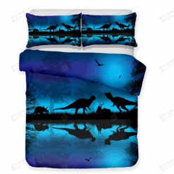 River Blue Moon Dinosaur Bed Sheets Duvet Cover Bedding Sets