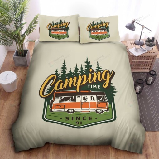 Camping Time Bed Sheets Spread Comforter Duvet Cover Bedding Sets