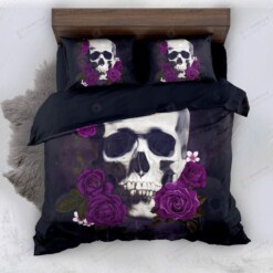 Bedding - Dark Purple Skull Bedding Set Cover (Duvet Cover & Pillow Cases)