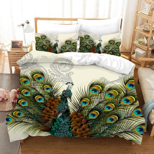 Peacock Bedding Set  Bed Sheets Spread Comforter Duvet Cover Bedding Sets