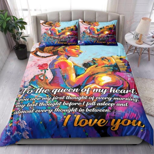 Black King And Queen I Love You Bedding Set Bed Sheets Spread Comforter Duvet Cover Bedding Sets