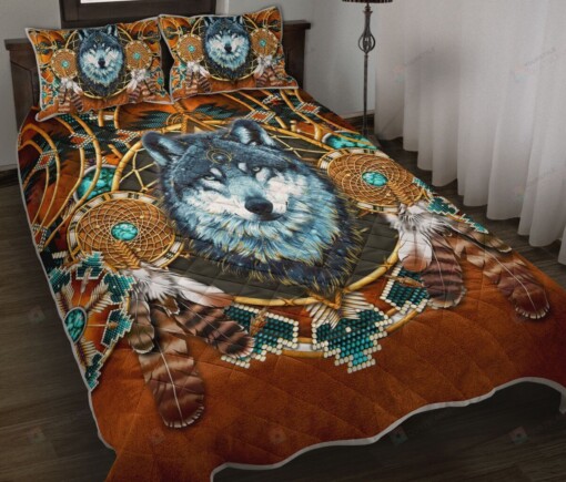 Wolf Native American Quilt Bedding Set
