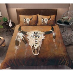 Bull Skull Bedding Set Cotton Bed Sheets Spread Comforter Duvet Cover Bedding Sets