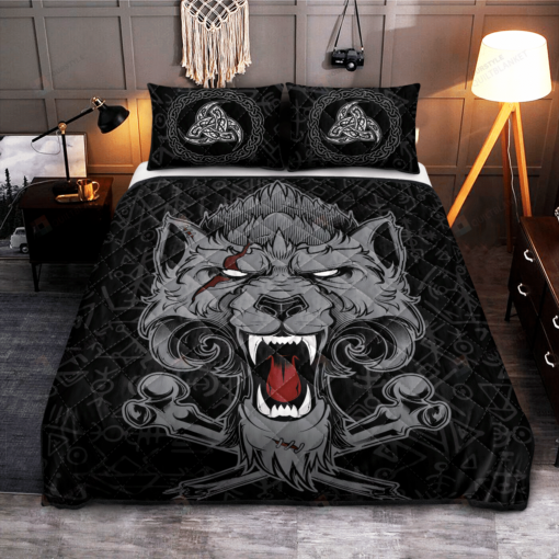 Fenrir Wolf Viking Quilt Bedding Set