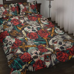 Skull Quilt Bedding Set