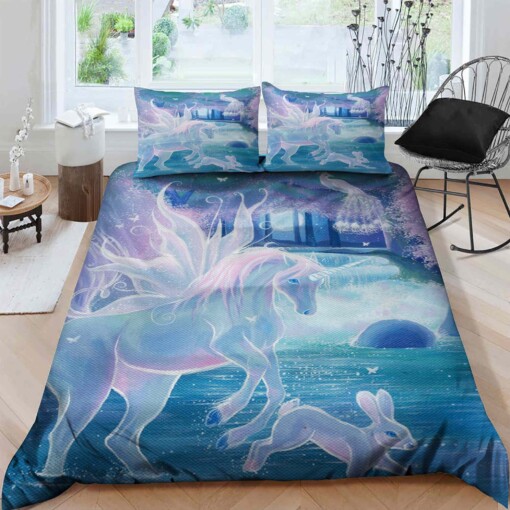 Unicorn Cotton Bed Sheets Spread Comforter Duvet Cover Bedding Sets