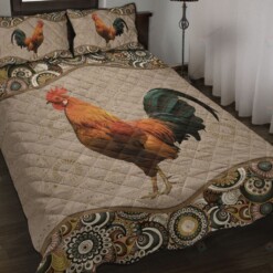 Chicken Mandala Style Quilt Bedding Set