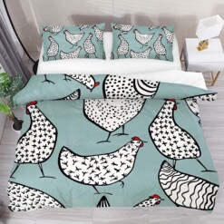 Chickens Pattern Bedding Set Bed Sheets Spread Comforter Duvet Cover Bedding Sets