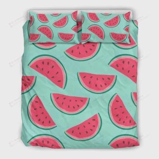 Blue Cute Watermelon Bedding Set (Duvet Cover & Pillow Cases)