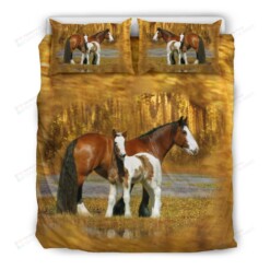 Mom And Baby Horse Bedding Set Bed Sheets Spread Comforter Duvet Cover Bedding Sets