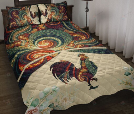 Chicken Abstract Style Quilt Bedding Set