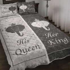 Elephant King And Queen Quilt Bedding Set